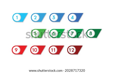 Set of number bullets templates for business infographic, Presentation dividing marks, or signs.