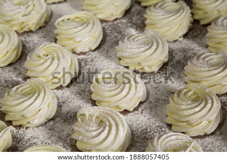 Similar – Image, Stock Photo Russian traditional zefir dessert with mint