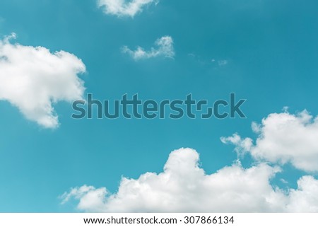 Summer white clouds in sky landscape background