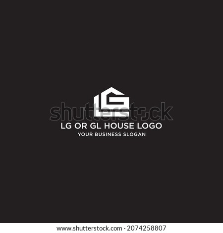 LG OR GL HOUSE LOGO DESIGN VECTOR