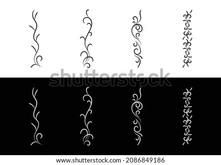 vector illustration set of border calligraphic and dividers decorative and Decorative monograms and calligraphic borders. Classic design elements for wedding invitations
