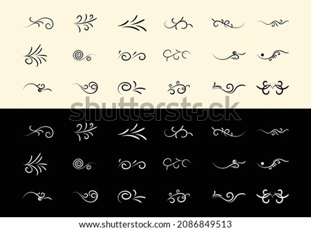 vector illustration set of border calligraphic and dividers decorative and Decorative monograms and calligraphic borders. Classic design elements for wedding invitations