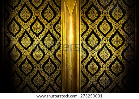 antique thai background black ang gold color