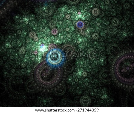 Fractal Green pattern digital artwork