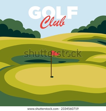illustration of golf club sport field, good for social media and poster