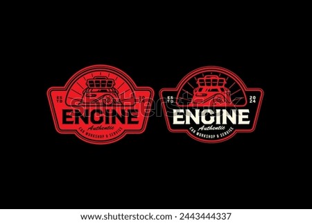 car engine logo design for automotive service, garage, parts and racing company business