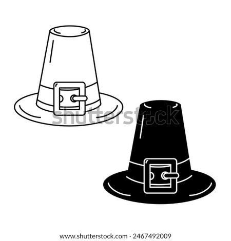 Pilgrim Hat Traditional Thanksgiving symbol Logo Icon design concept in minimalistic style Isolate