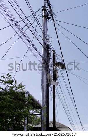 Similar – Image, Stock Photo metal lamp seen from below and white ceiling