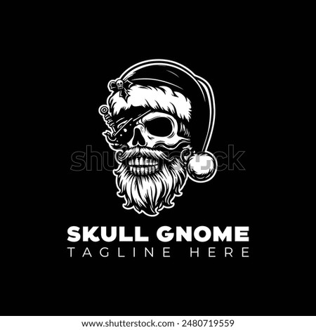 Skull Santa pirate vector illustration logo design template 