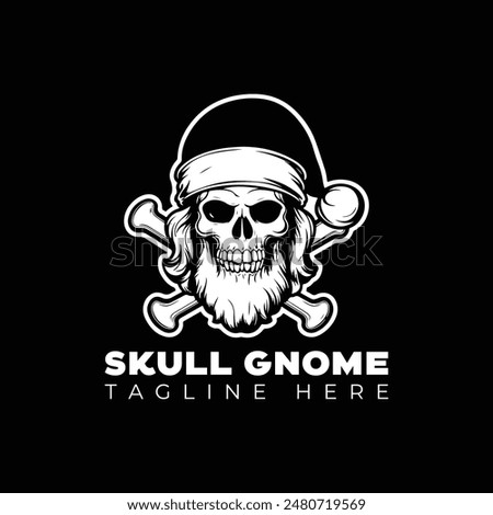 Skull Santa pirate vector illustration logo design template 