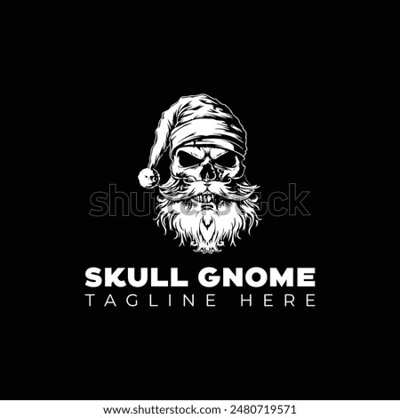 Skull Santa pirate vector illustration logo design template 