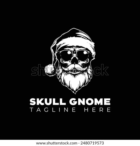 Skull Santa pirate vector illustration logo design template 