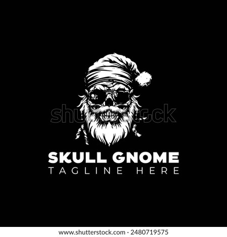 Skull Santa pirate vector illustration logo design template 