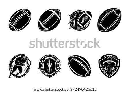 set of American football vector logo silhouette design 