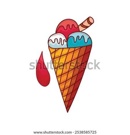 ice cream vector art logo design illustration 