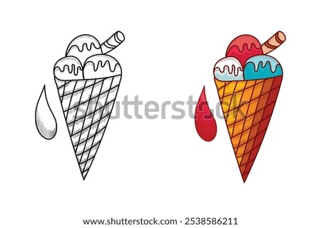 set of ice cream vector art logo design illustration 