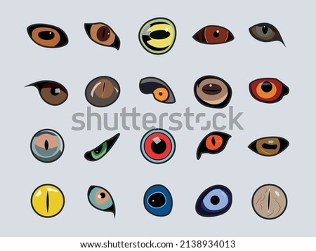 animal eye clipart vector icon collection for  as social media emoji and other purpose 