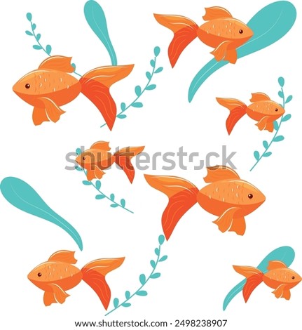 Similar – Image, Stock Photo goldfish swimming in a fishbowl on white background,