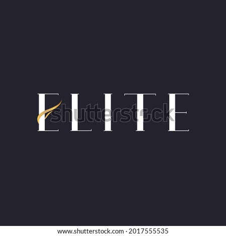 Elite Letter Logo Design with Creative Modern Trendy Typography and Black  and Gold Colors.