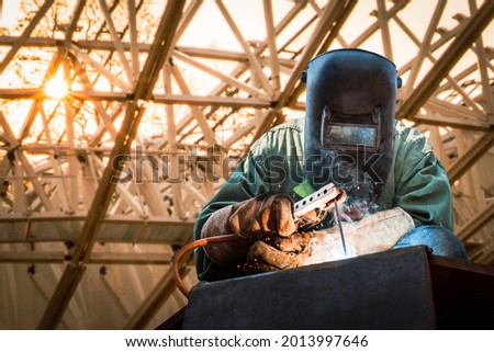 Similar – Image, Stock Photo welder Build Construction