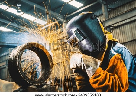 Similar – Image, Stock Photo welder Build Construction