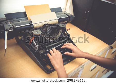 Antique Typewriter, Vintage Typewriter Machine Closeup Photo