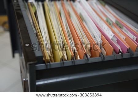File folders in a filing cabinet,For document storage