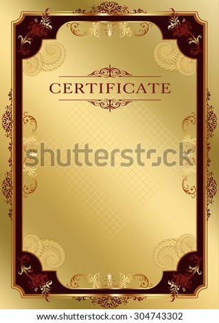 golden frame for certificate
