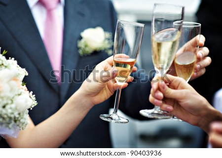 A toast to newlyweds at the wedding