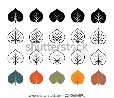Linden leaves vector line icons. Nature and ecology. Linden, leaves, plant, vector, icons, drawing, leaves and more. Isolated collection of leaves linden for websites icon on white background.