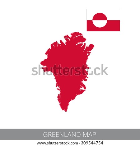 Vector map and flag of Greenland.