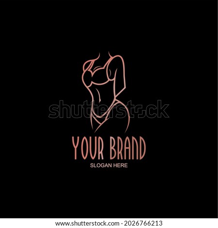 women's underwear logo. vector illustration of women's clothing concept line art. suitable for underwear business, clothing store and others