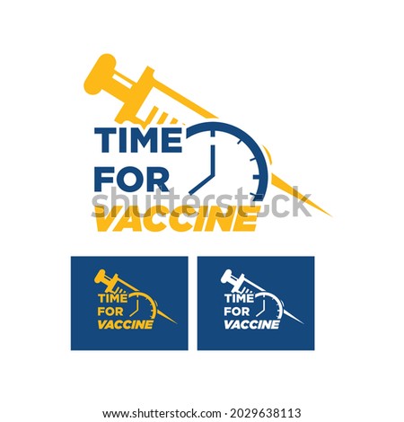 time for vaccine.time sign for covid-19 vaccine vector illustration of a syringe with clock icon