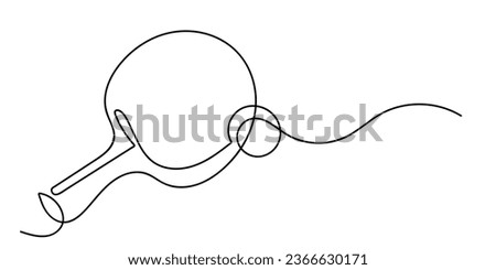 continuous line ping pong.racquet and ping pong ball single line vector.isolated white background
