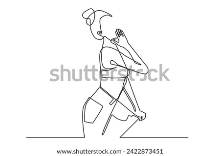 continuous line drawing of woman dieting.single line vector happy woman successful dieting.line art woman dieting .isolated white background