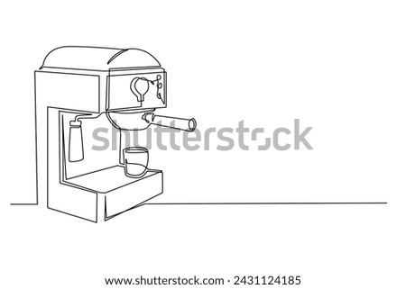 continuous line of coffee machine. vector line illustration of coffee maker machine. image of a coffee machine icon drawn in one line