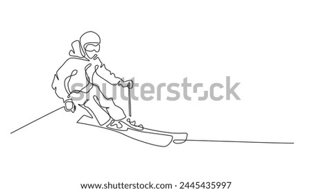 line drawing continues snowboarder.single line snowboard sport.holiday one line concept
