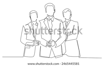 continuous line of group of lawyers.line drawing of legal assistance to clients.simple line vector illustration