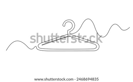 hanger icon continuous line drawing.one line drawing of clothes hanger.minimalist line isolated white background