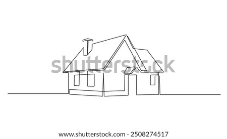 continuous line simple house.one line drawing of housing,real estate,property.single line vector illustration.isolated white background