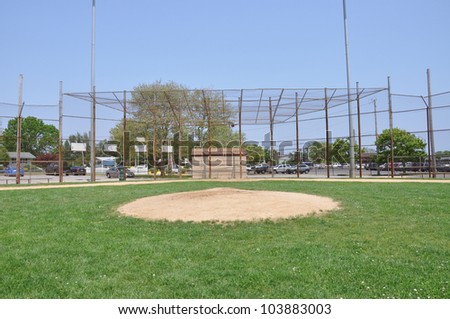 Empty Baseball field Pitcher Mound