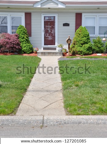 Suburban Home Walkway to Front Door