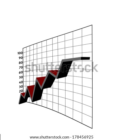 Business Growth Graph Chart isolated on white background