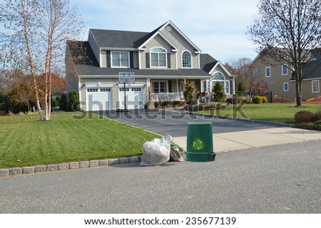 Similar – Image, Stock Photo Garbage cans in front of apartment building