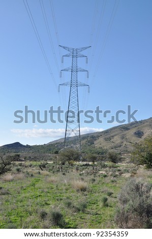 Antenna with Cables Wires Outside Countryside
