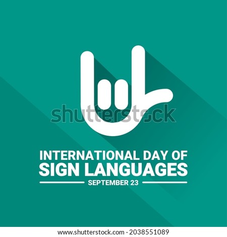 Vector illustration, sign language for i love you, as a banner, poster or symbol, international day of sign languages.
