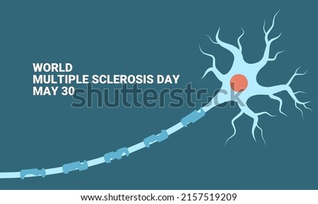 Vector illustration of neuroprotective damage, as banner or poster, World Multiple Sclerosis Day,