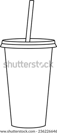 Illustrated Coffee Cup, Take away, Disposable, Tumblr, or Reusable Cup Line Art Illustration.