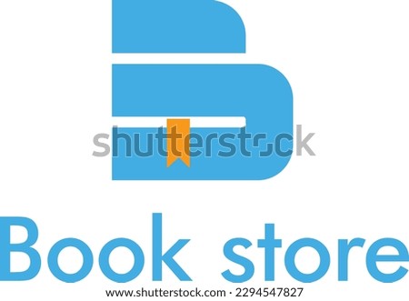 Book logo design Letter B shape open book logo Book store logo design book shop logo design