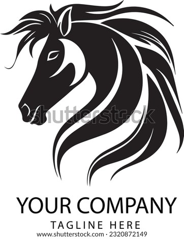 horse face logo isolated on white background